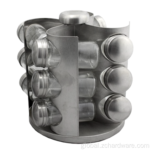 Stainless Steel Sugar Bowls Windmill 360-Degree Rotation 12 Bottles Spice Rack Organizer Manufactory